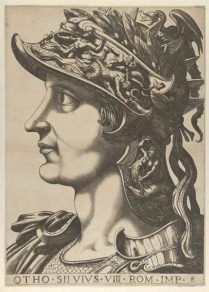 Plate 8: Otho in profile facing left, from The Twelve Caesars, 1610-40. Creator: Anon