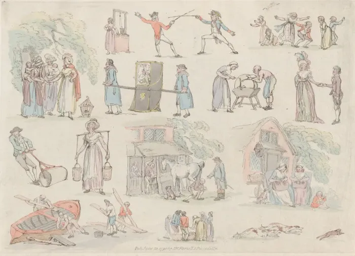 Framed Print : Plate 8, Outlines of Figures, Landscapes and Cattle... for the Use of Learners, Ju Framed Print : Plate 8, Outlines of Figures, Landscapes and Cattle... for the Use of Learners, Ju