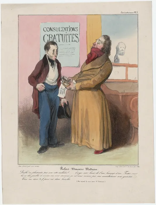 Framed Print : Plate 8: Robert Macaire Medecin, 1838. Creator: Honore Daumier Framed Print : Plate 8: Robert Macaire Medecin, 1838. Creator: Honore Daumier