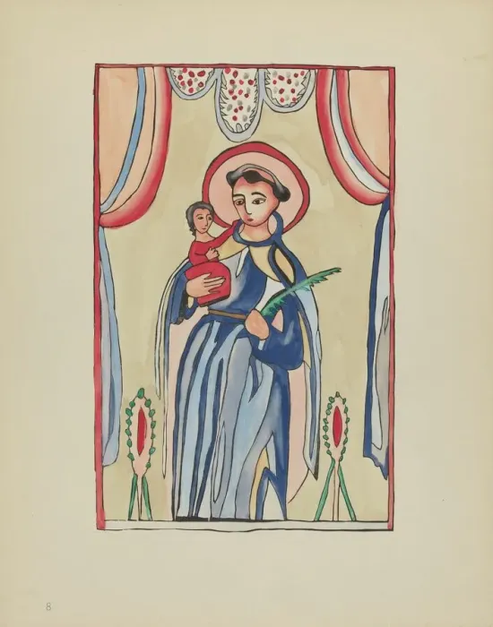 Framed Print : Plate 8: Saint Anthony of Padua: From Portfolio Spanish Colonial Designs of New Mexico, 1935 / 1942. Creator: Unknown Framed Print : Plate 8: Saint Anthony of Padua: From Portfolio Spanish Colonial Designs of New Mexico, 1935 / 1942. Creator: Unknown