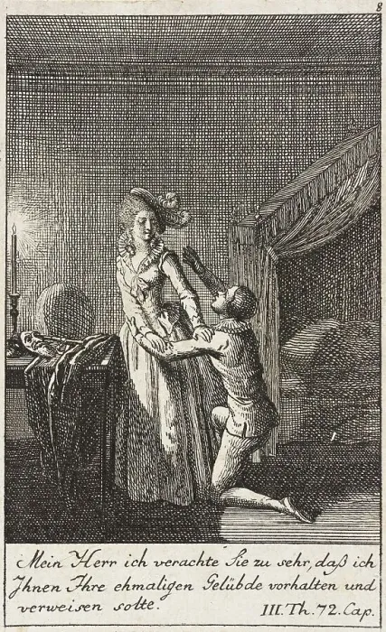 Framed Print : Plate 8 for Thomas Smollett's The Adventures of Peregrine Pickle, 1785. Creator: Daniel Nikolaus Chodowiecki Framed Print : Plate 8 for Thomas Smollett's The Adventures of Peregrine Pickle, 1785. Creator: Daniel Nikolaus Chodowiecki