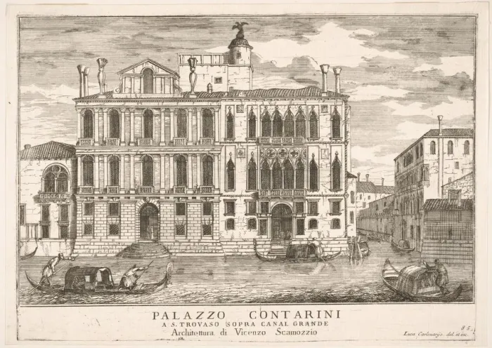 Framed Print : Plate 85: View of the Contarini Palace in Campo San Trovaso, Venice, 1703 Framed Print : Plate 85: View of the Contarini Palace in Campo San Trovaso, Venice, 1703