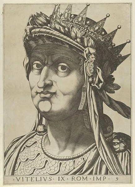 Plate 9: Aulus Vitellius with his head turned slightly to the left, from The Twelve Ca... 1610-40. Creator: Anon