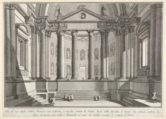 Framed Print : Plate 9: Colonnaded hall according to the custom of the ancient Romans Framed Print : Plate 9: Colonnaded hall according to the custom of the ancient Romans