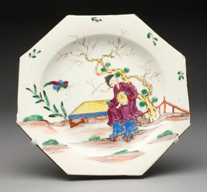 Framed Print : Plate, Bow, 1760 / 70. Creator: Bow Porcelain Factory Framed Print : Plate, Bow, 1760 / 70. Creator: Bow Porcelain Factory