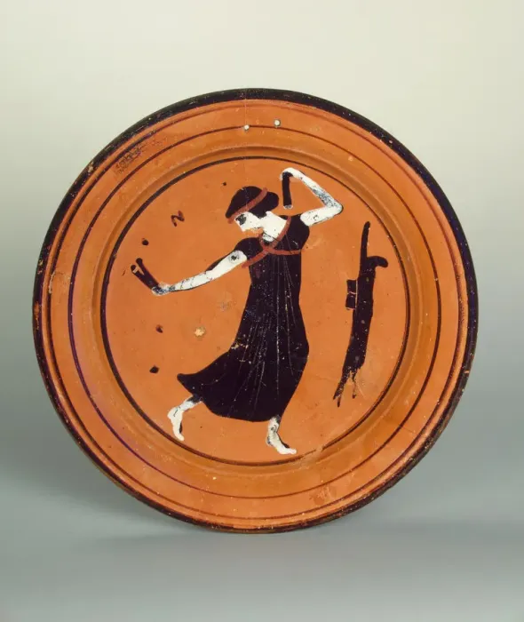 Framed Print : Plate with a dancing girl. Attic pottery Framed Print : Plate with a dancing girl. Attic pottery