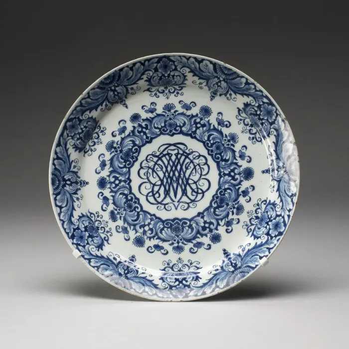 Framed Print : Plate, Delft, 1657-1818. Creator: De Griekesche A Framed Print : Plate, Delft, 1657-1818. Creator: De Griekesche A