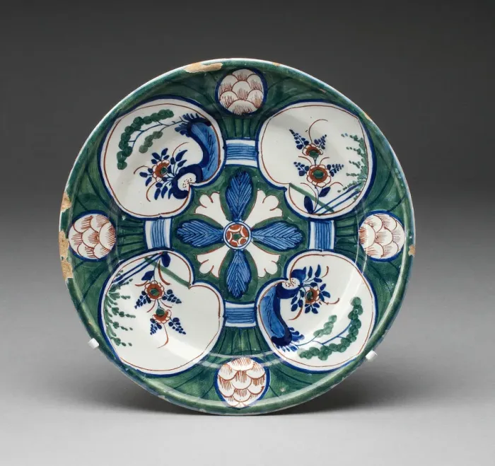 Framed Print : Plate, Delft, c. 1700 / 25. Creator: Augusteyne Reygensburgh Framed Print : Plate, Delft, c. 1700 / 25. Creator: Augusteyne Reygensburgh