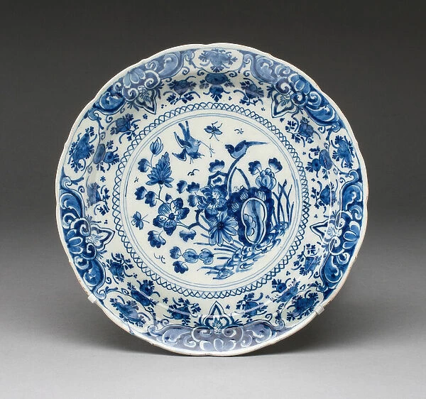 Plate, Delft, c. 1720. Creators: Delftware, De Witte Ster