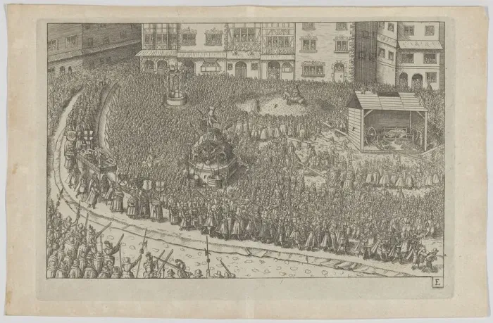 Framed Print : Plate E: Election and Coronation of Emperor Maximilian II, 1612. 1612. Creator: Anon Framed Print : Plate E: Election and Coronation of Emperor Maximilian II, 1612. 1612. Creator: Anon