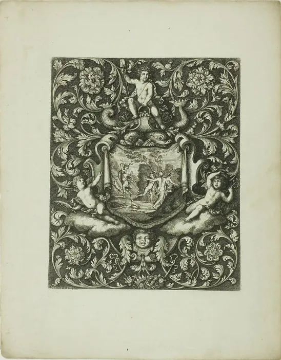 Framed Print : Plate Eleven, from A New Book of Ornaments, 1704. Creator: Simon Gribelin Framed Print : Plate Eleven, from A New Book of Ornaments, 1704. Creator: Simon Gribelin