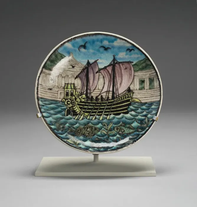 Framed Print : Plate, England, c. 1900. Creators: William de Morgan, Charles Passenger Framed Print : Plate, England, c. 1900. Creators: William de Morgan, Charles Passenger