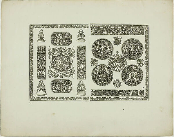 Plate Five, from Book of Ornament, 1704. Creator: Simon Gribelin