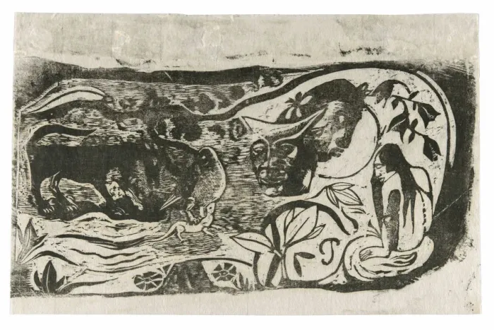 Framed Print : Plate with the Head of a Horned Devil, from the Suite of Late Wood-Block Prints, 1898 / 99 Framed Print : Plate with the Head of a Horned Devil, from the Suite of Late Wood-Block Prints, 1898 / 99