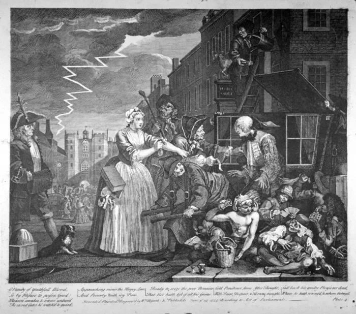 Framed Print : Plate IV of A Rakes Progress, 1735. Artist: William Hogarth Framed Print : Plate IV of A Rakes Progress, 1735. Artist: William Hogarth