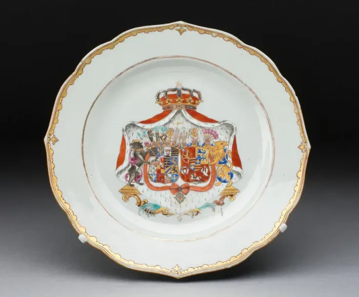 Framed Print : Plate, Jingdezhen, c. 1750. Creator: Jingdezhen Porcelain Framed Print : Plate, Jingdezhen, c. 1750. Creator: Jingdezhen Porcelain