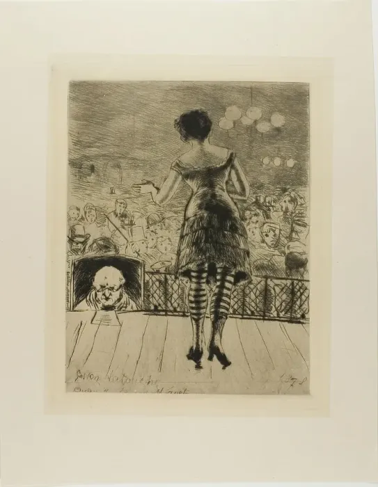 Framed Print : Plate from l'Assommoir (singer onstage with prompter), 1878. Creator: Gaston la Touche Framed Print : Plate from l'Assommoir (singer onstage with prompter), 1878. Creator: Gaston la Touche