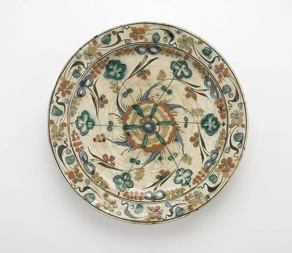 Plate with low foot, Safavid period, early 17th century. Creator: Unknown