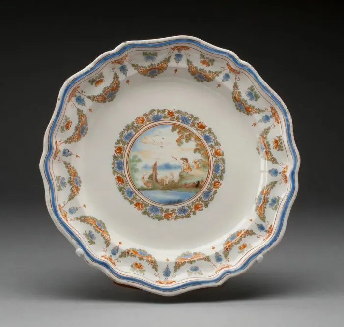 Framed Print : Plate, Moustiers-Sainte Marie, 1739 / 49. Creator: Moustiers Manufactories Framed Print : Plate, Moustiers-Sainte Marie, 1739 / 49. Creator: Moustiers Manufactories