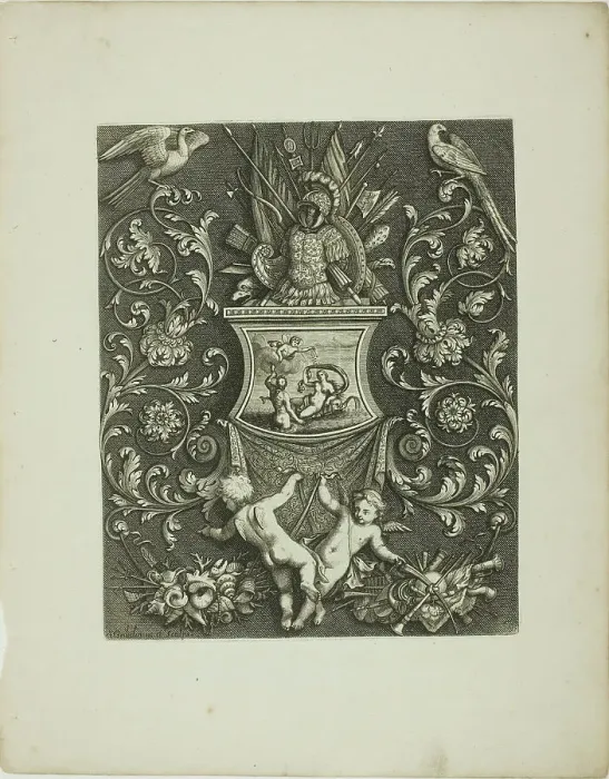 Framed Print : Plate Nine, from A New Book of Ornaments, 1704. Creator: Simon Gribelin Framed Print : Plate Nine, from A New Book of Ornaments, 1704. Creator: Simon Gribelin
