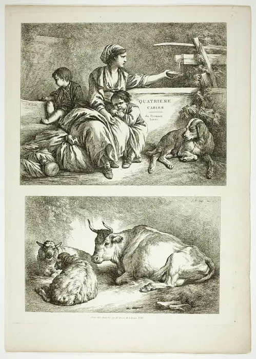 Framed Print : Plate Nineteen of 38 from Oeuvres de J. B. Huet, 1796–99. Creator: Jean Baptiste Marie Huet Framed Print : Plate Nineteen of 38 from Oeuvres de J. B. Huet, 1796–99. Creator: Jean Baptiste Marie Huet