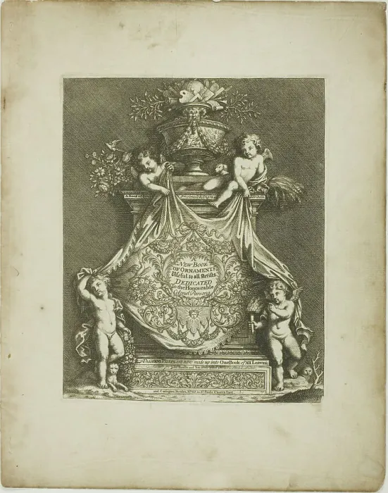 Framed Print : Plate One, from A New Book of Ornaments, 1704. Creator: Simon Gribelin Framed Print : Plate One, from A New Book of Ornaments, 1704. Creator: Simon Gribelin
