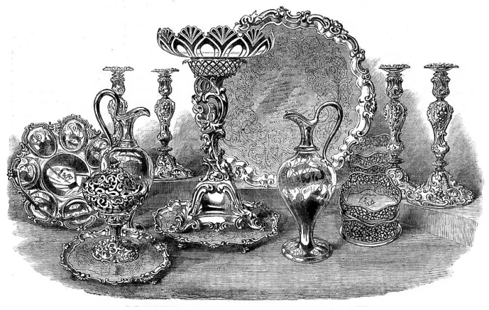 Framed Print : Plate for presentation to Mr. Capreol [?] by his Fellow Citizens of Toronto, Canada West, 1858. Creator: Unknown
