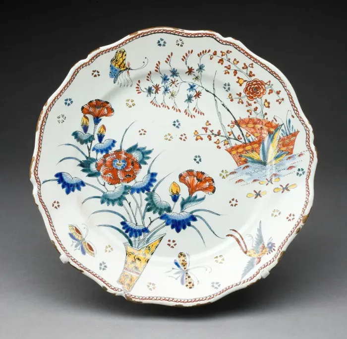 Framed Print : Plate, Rouen, c. 1730. Creator: Rouen Potteries Framed Print : Plate, Rouen, c. 1730. Creator: Rouen Potteries