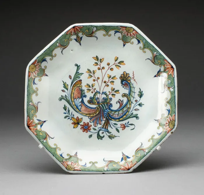 Framed Print : Plate, Rouen, c. 1750. Creator: Unknown Framed Print : Plate, Rouen, c. 1750. Creator: Unknown