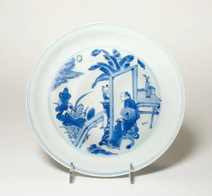 Framed Print : Plate with Scholar and Attendant in Garden, Qing dynasty (1644-1911) Framed Print : Plate with Scholar and Attendant in Garden, Qing dynasty (1644-1911)