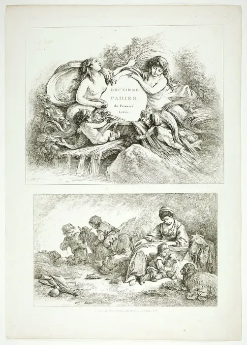 Framed Print : Plate Seven of 38, from Oeuvres de J. B. Huet, 1796–99. Creator: Jean Baptiste Marie Huet