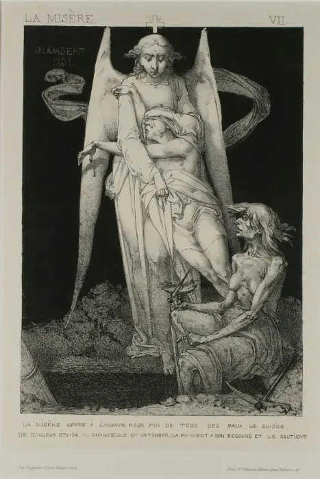 Framed Print : Plate Seven from Misery, 1851. Creator: Charles Rambert Framed Print : Plate Seven from Misery, 1851. Creator: Charles Rambert