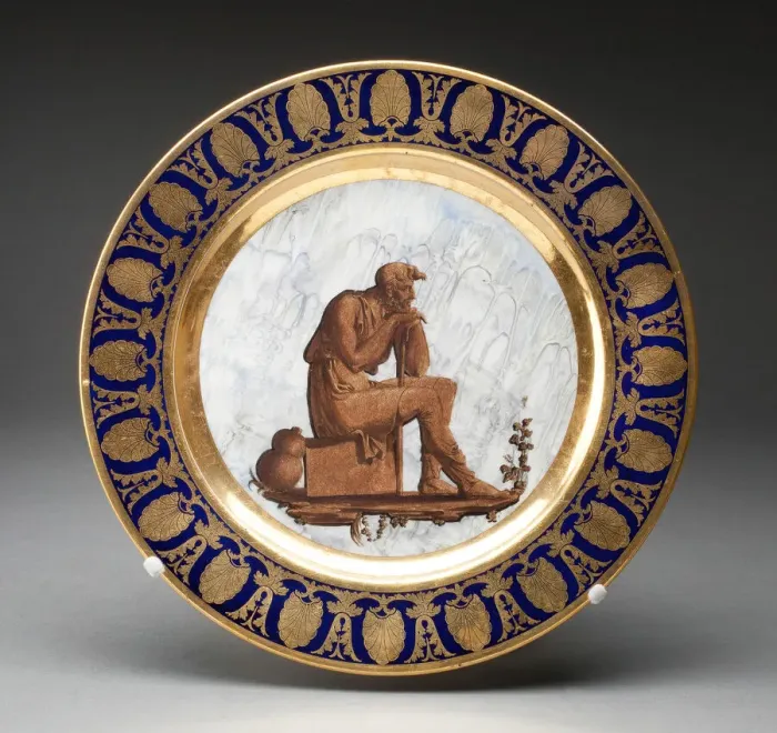 Framed Print : Plate, Sevres, Early 19th century. Creator: Sevres Porcelain Manufactory Framed Print : Plate, Sevres, Early 19th century. Creator: Sevres Porcelain Manufactory