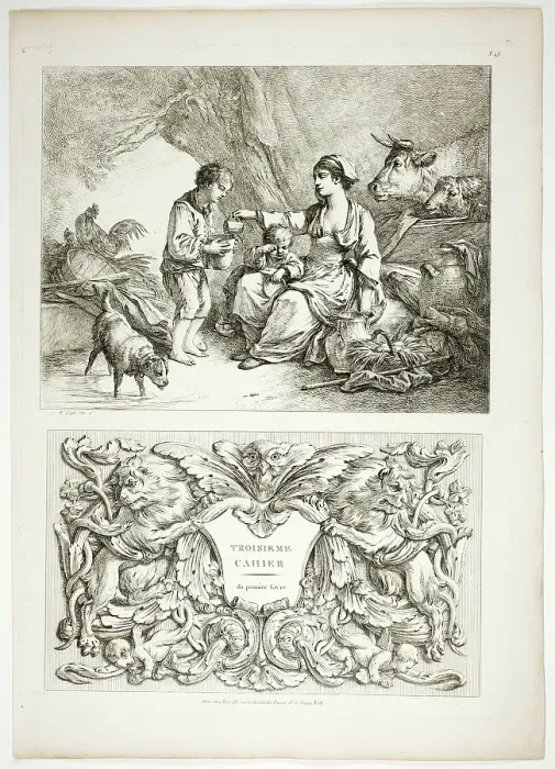 Framed Print : Plate Thirteen of 38 from Oeuvres de J. B. Huet, 1796–99. Creator: Jean Baptiste Marie Huet Framed Print : Plate Thirteen of 38 from Oeuvres de J. B. Huet, 1796–99. Creator: Jean Baptiste Marie Huet