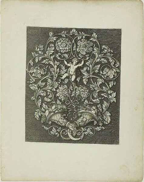 Plate Three, from A New Book of Ornaments, 1704. Creator: Simon Gribelin