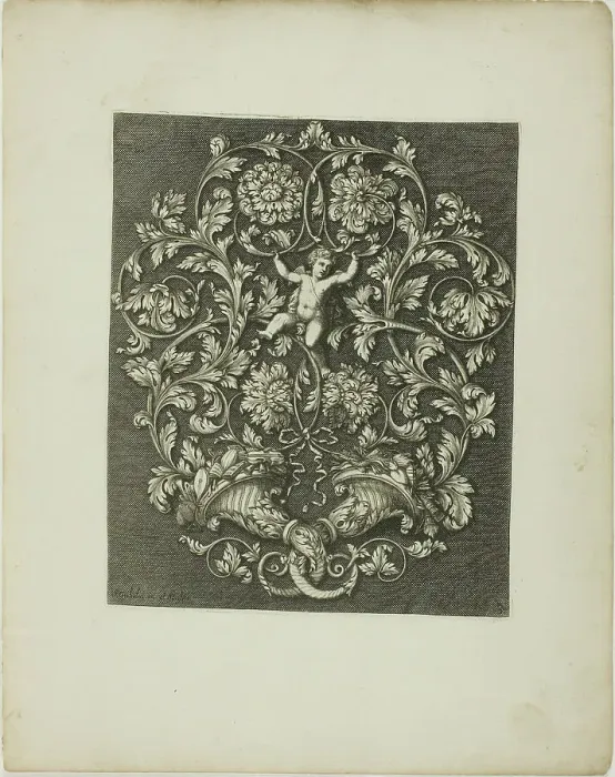 Framed Print : Plate Three, from A New Book of Ornaments, 1704. Creator: Simon Gribelin Framed Print : Plate Three, from A New Book of Ornaments, 1704. Creator: Simon Gribelin