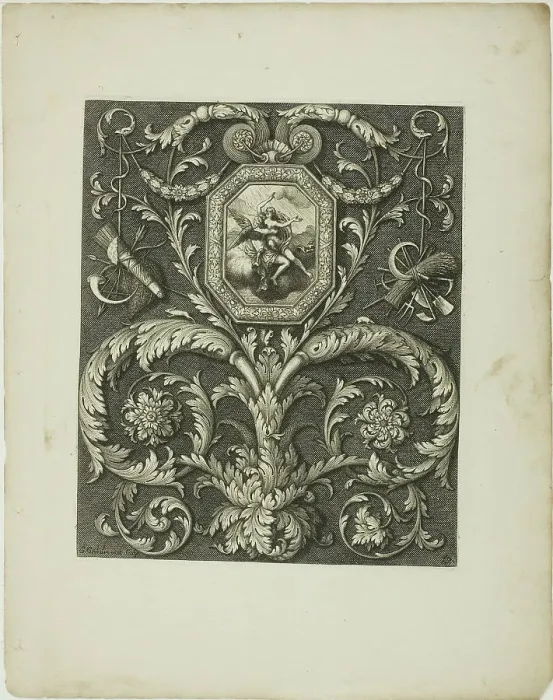 Framed Print : Plate Twelve, from A New Book of Ornaments, 1704. Creator: Simon Gribelin Framed Print : Plate Twelve, from A New Book of Ornaments, 1704. Creator: Simon Gribelin
