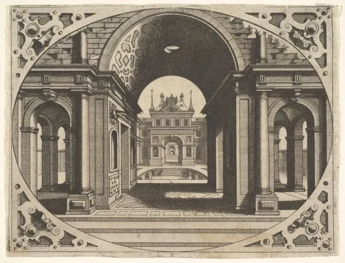 Framed Print : Plate from Varie Architecture, ca. 1560. Creator: Johannes van Doetecum I Framed Print : Plate from Varie Architecture, ca. 1560. Creator: Johannes van Doetecum I