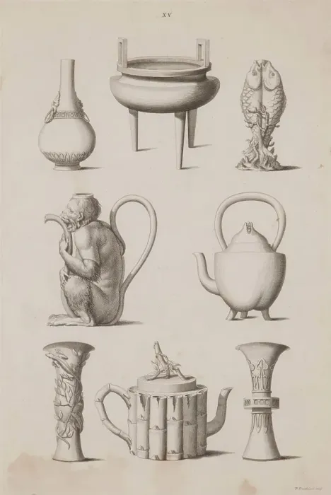 Framed Print : Plate XV, Designs of Buildings, Furniture, Clothes, Machinery, and Implements of the Chinese, 1757. Creator: William Chambers Framed Print : Plate XV, Designs of Buildings, Furniture, Clothes, Machinery, and Implements of the Chinese, 1757. Creator: William Chambers