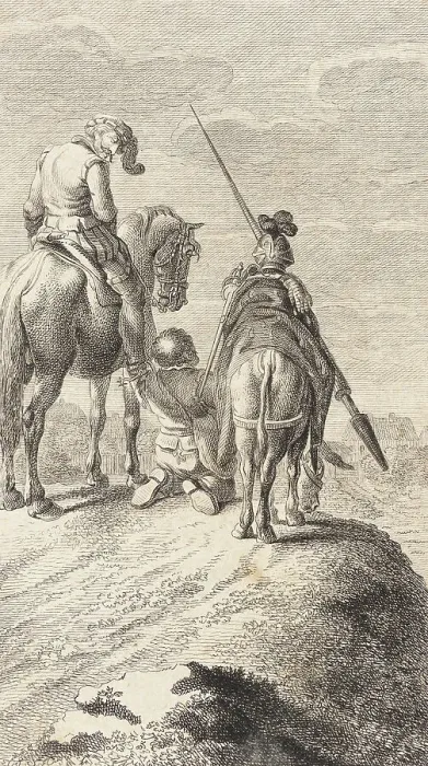 Framed Print : Plate XVI from Life and Adventures of the Knight Don Quixote de la Mancha, 1780. Creator: Daniel Berger Framed Print : Plate XVI from Life and Adventures of the Knight Don Quixote de la Mancha, 1780. Creator: Daniel Berger