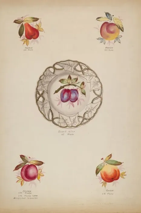Framed Print : Plates, c. 1936. Creator: J. Howard Iams Framed Print : Plates, c. 1936. Creator: J. Howard Iams