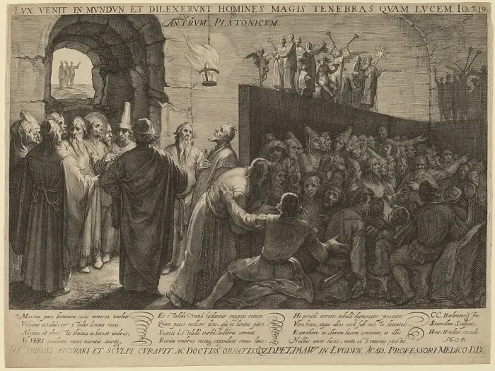 Framed Print : Plato's Cave, 1604. Creator: Jan Saenredam Framed Print : Plato's Cave, 1604. Creator: Jan Saenredam