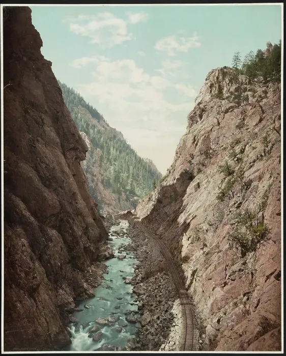 Framed Print : Platte Canon, Colorado, c1899. Creator: William H. Jackson Framed Print : Platte Canon, Colorado, c1899. Creator: William H. Jackson