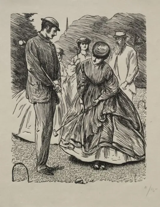 Framed Print : How Not to Play the Game, 1865. Creator: George Louis Palmella Busson Du Maurier (British Framed Print : How Not to Play the Game, 1865. Creator: George Louis Palmella Busson Du Maurier (British