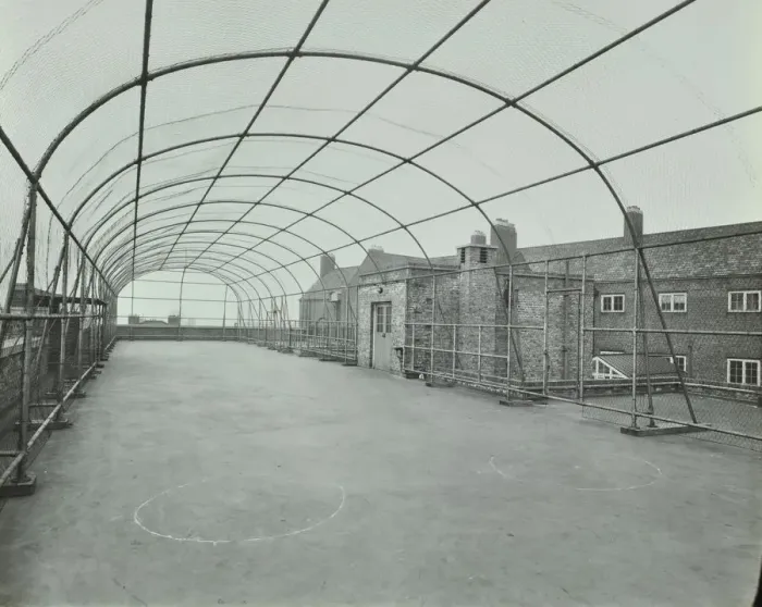Framed Print : Playground on roof, School of Building, Brixton, London, 1936 Framed Print : Playground on roof, School of Building, Brixton, London, 1936
