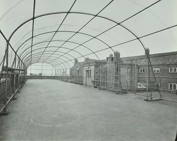 Playground on roof, School of Building, Brixton, London, 1936