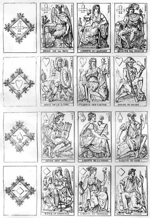 Framed Print : Playing cards of the French Republic, 1790 (1882-1884) Framed Print : Playing cards of the French Republic, 1790 (1882-1884)