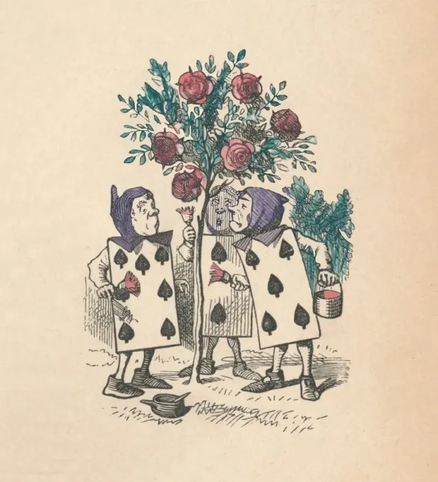 Framed Print : The Playing cards painting the Rose Bushes, 1889. Artist: John Tenniel Framed Print : The Playing cards painting the Rose Bushes, 1889. Artist: John Tenniel