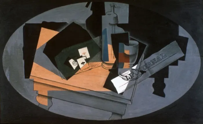 Framed Print : Playing Cards and Siphon, 1916. Artist: Juan Gris Framed Print : Playing Cards and Siphon, 1916. Artist: Juan Gris