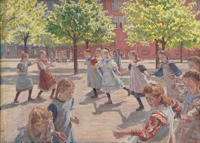Framed Print : Playing Children, 1907-1908. Artist: Hansen, Peter (1869-1928) Framed Print : Playing Children, 1907-1908. Artist: Hansen, Peter (1869-1928)
